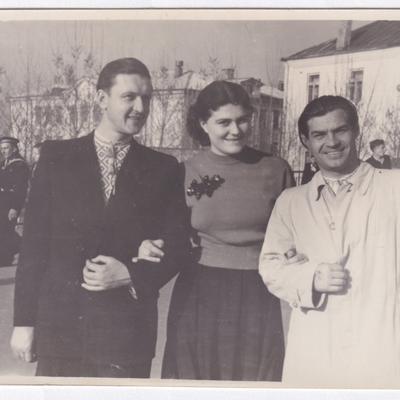 Подружжя Жилінських з актором Анатолієм Юрченком, 1960-ті рр.