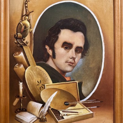 «Портрет Шевченка», 1996 р., олія, ДВП, 40x60 см