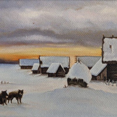 «Без здобичі», 28x16 см, олія, картон