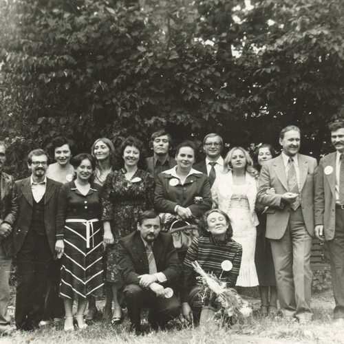 Зустріч випускників кафедри режисури, 1982 рік. І. Жилінський стоїть другий праворуч