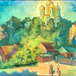 51. «Старий Остріг», полотно, олія, 2011 р., 130/90, фото надане Рівненським обласним краєзнавчим музеєм